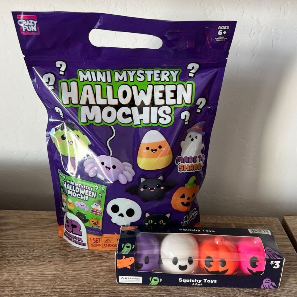Crazy fun 32 pack Halloween mochis & 4 pack Halloween squishes